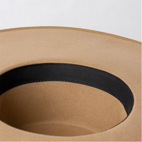 Wool Felt Boater Hat with Extra Wide Brim