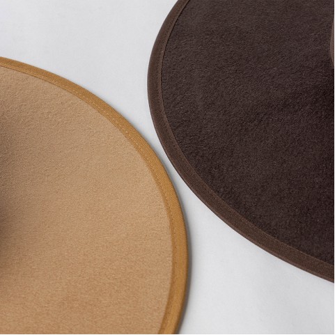 Wool Felt Boater Hat with Extra Wide Brim