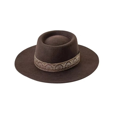 Flat-Crown Wool Felt Fedora