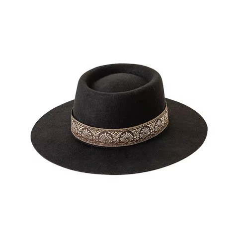 Flat-Crown Wool Felt Fedora