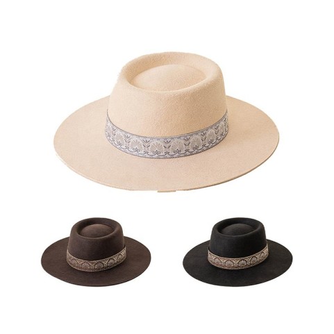 Flat-Crown Wool Felt Fedora