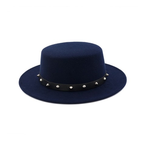 Flat Top Small Jazz Hat with Hand-Embroidery Decoration