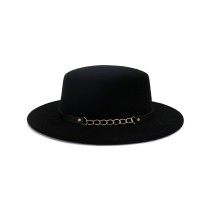 Wide Brim Flat Top Wool Fedora Hat