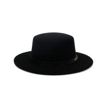 Wide Brim Flat Top Wool Fedora Hat