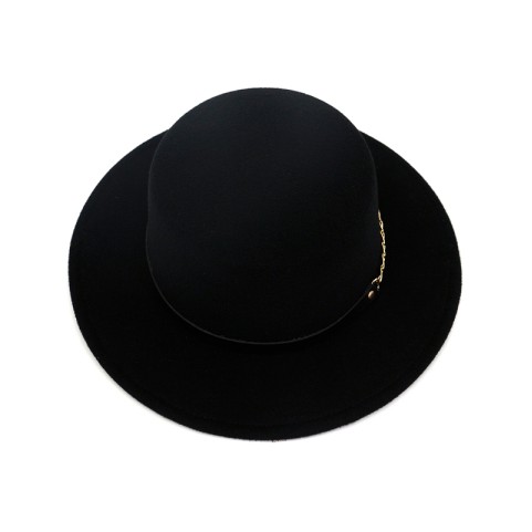 Wide Brim Flat Top Wool Fedora Hat