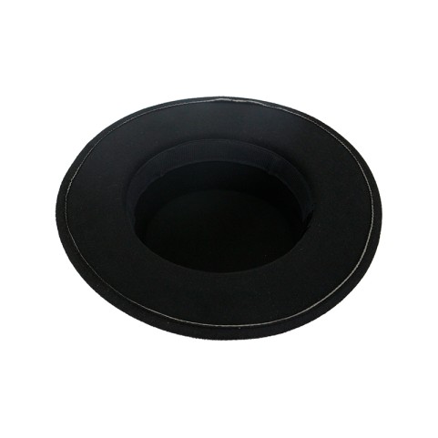 Retro-Chic Flat-Top Felt Hat with Ribbon