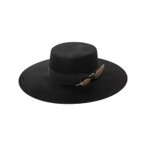 Wide Brim Wool Felt Boater Hat