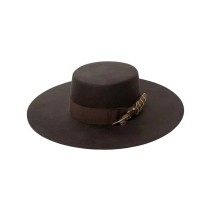Wide Brim Wool Felt Boater Hat