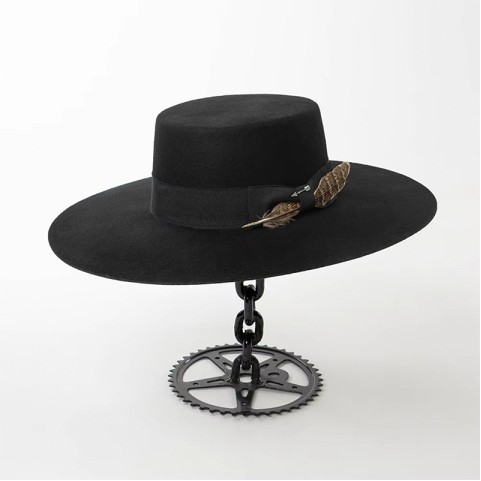 Wide Brim Wool Felt Boater Hat