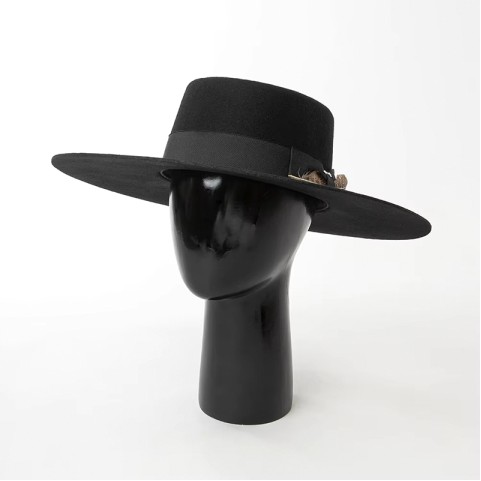 Wide Brim Wool Felt Boater Hat