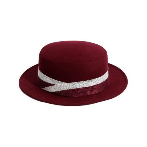Bow-Decorated Wool Felt Fedora Hat