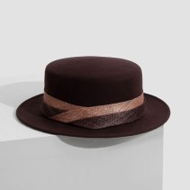 Bow-Decorated Wool Felt Fedora Hat