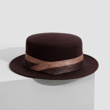 Bow-Decorated Wool Felt Fedora Hat
