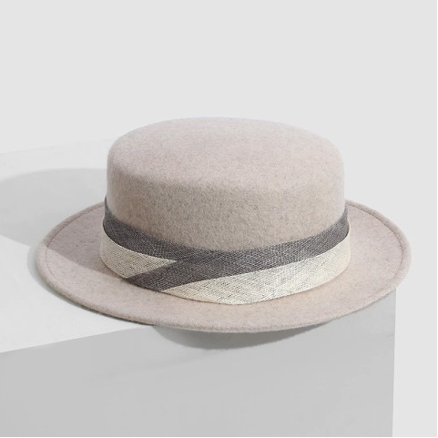 Bow-Decorated Wool Felt Fedora Hat