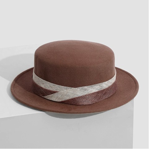 Bow-Decorated Wool Felt Fedora Hat