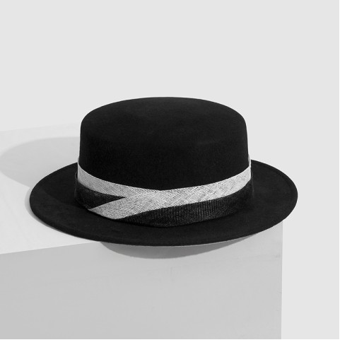Bow-Decorated Wool Felt Fedora Hat