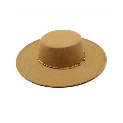 Thickened Flat Top Wide Brim Felt Fedora Hat