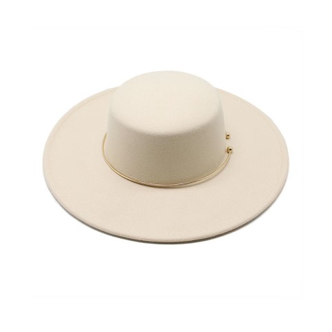 Thickened Flat Top Wide Brim Felt Fedora Hat