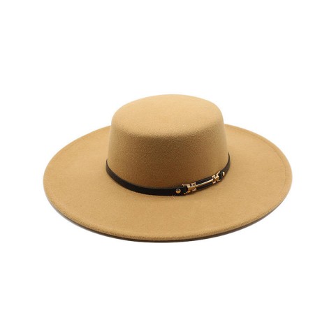 Wide Brim Flat Top Fedora Hat