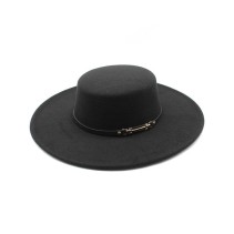 Wide Brim Flat Top Fedora Hat