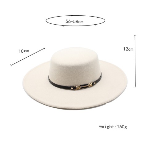Wide Brim Flat Top Fedora Hat