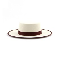 Handmade Wool Felt Boater Hat