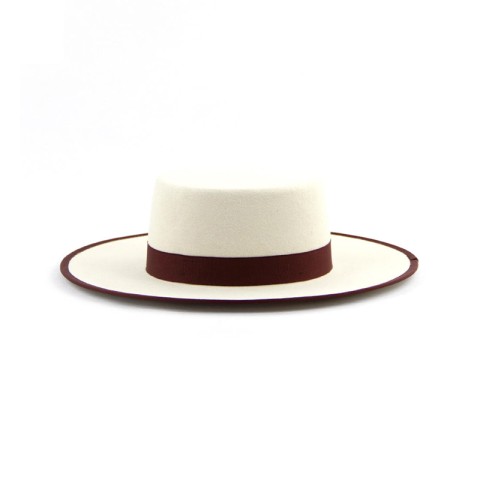 Handmade Wool Felt Boater Hat