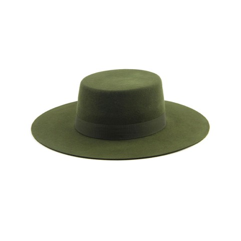 Stylish Boater Hat — Wool Felt Wide-Brimmed Boater Hat