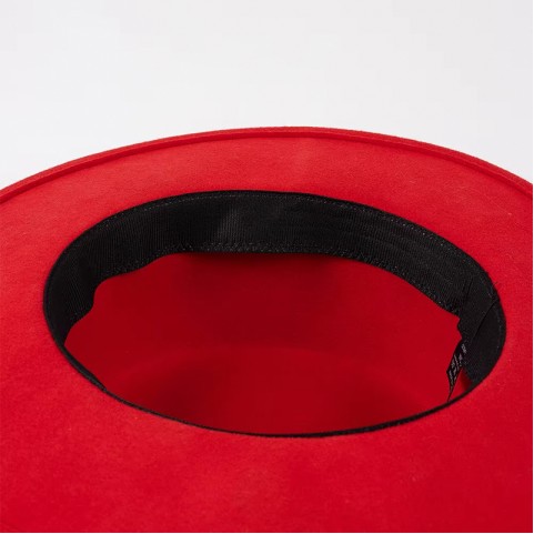 Wool Felt Boater Hat with Feather