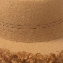 Wool Felt Boater Hat with Fluffy Brim