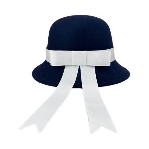 Bow and Ribbon Wool Felt Basin Hat