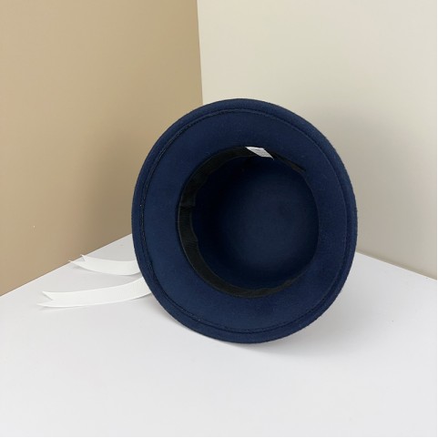 Bow and Ribbon Wool Felt Basin Hat