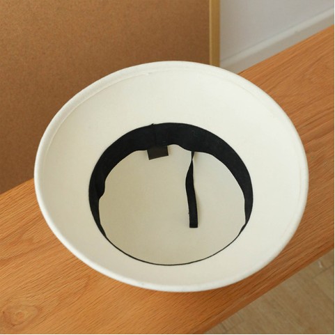 French Pearl Embellished Wide Brim Wool Dress Hat