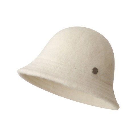 Wool Round Top Wide Brim Bucket Hat