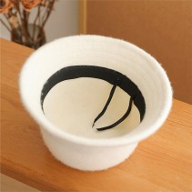 Wool Round Top Wide Brim Bucket Hat