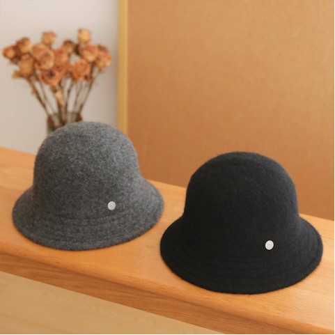 Wool Round Top Wide Brim Bucket Hat