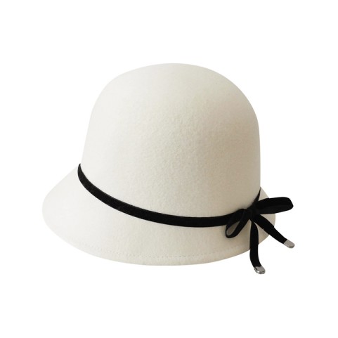 French Bow Wide Brim Wool Dress Hat