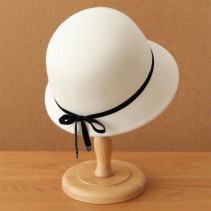 French Bow Wide Brim Wool Dress Hat