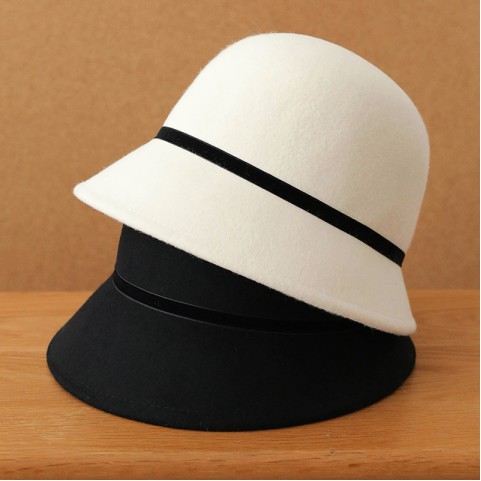 French Bow Wide Brim Wool Dress Hat