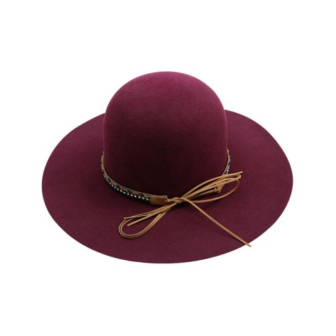 Handmade Wide Brim Open Crown Wool Fedora Hat