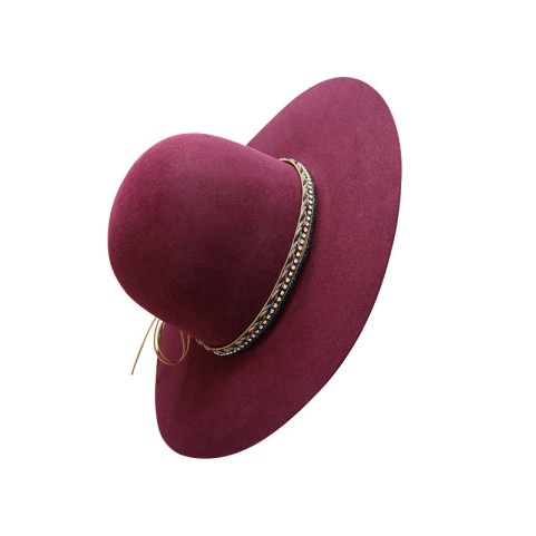 Handmade Wide Brim Open Crown Wool Fedora Hat