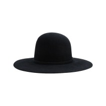 Open Crown Ribbon Trim Wool Fedora Hat