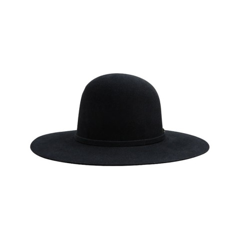 Open Crown Ribbon Trim Wool Fedora Hat