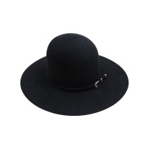 Open Crown Ribbon Trim Wool Fedora Hat