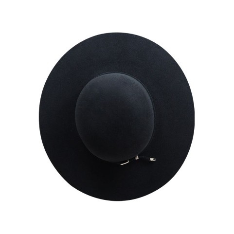 Open Crown Ribbon Trim Wool Fedora Hat