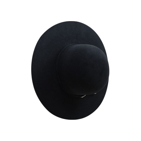 Open Crown Ribbon Trim Wool Fedora Hat