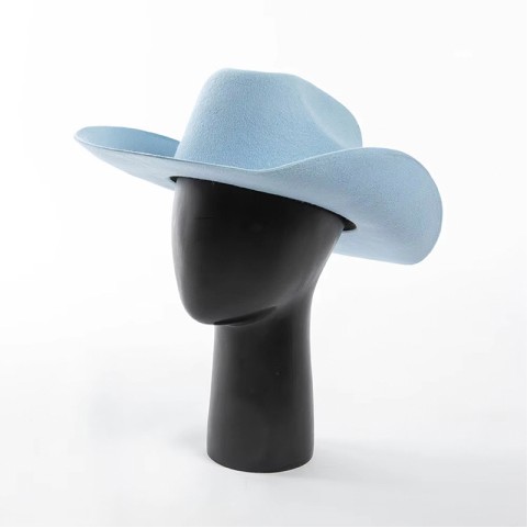 100% Wool Felt Cowboy Hat – Wide Brim, Solid Color