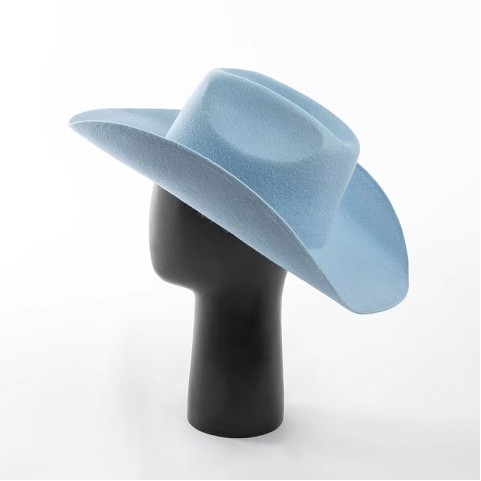 100% Wool Felt Cowboy Hat – Wide Brim, Solid Color