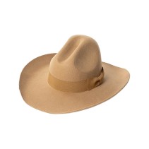 Wide-Brimmed Felt Hat with Ribbon and Bow