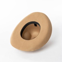 Wide-Brimmed Felt Hat with Ribbon and Bow